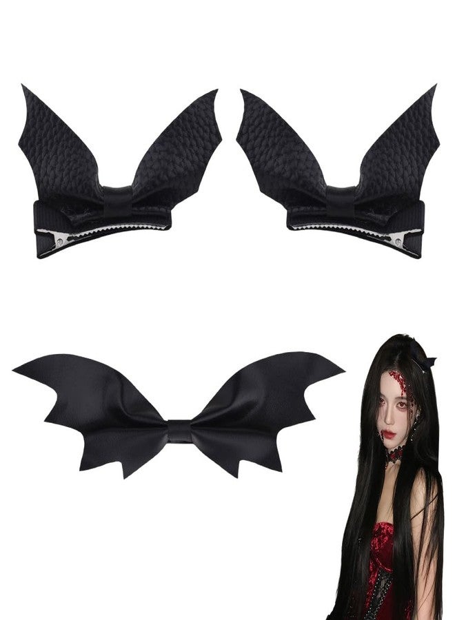 Sdopbinbin Bat Halloween Hair Clips Black Halloween Hair Accessories for Women Kids Girls Bat Bow Hair Clip Goth Gothic Hair Barrettes for Women Kawaii Cute Hair Clips Cosplay Hair Barrettes Bats Hairclips 3Pcs - Image 1